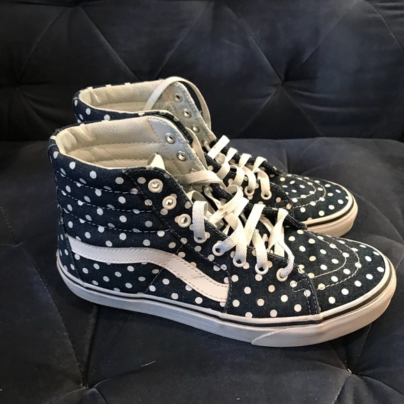 polka dot high top vans